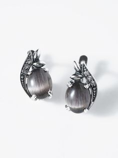 Серьги из латуни SHINE & BEAUTY 3437526Ст, кошачий глаз/стекло ювелирное