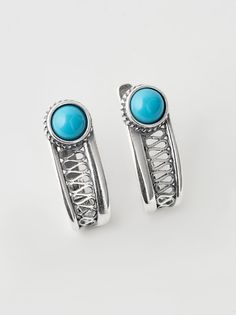Серьги из латуни SHINE & BEAUTY 34314882Бп, бирюза