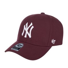 Бейсболка унисекс 47 BRAND B-MVPSP17WBP New York Yankees MLB бордовая, one size