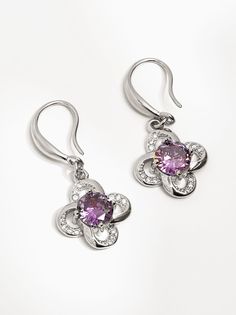 Серьги подвески из латуни SHINE & BEAUTY 77117-10, кристалл