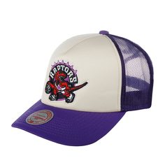 Бейсболка унисекс MITCHELL NESS 5HSSSH21323-TRAOFWH Toronto Raptors NBA бежевая/фиолетовая Mitchell&Ness
