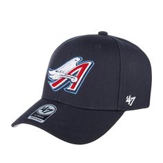 Бейсболка унисекс 47 BRAND BCPTN-MVP04WBV Los Angeles Angels MLB темно-синяя / красная