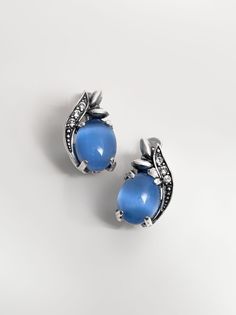 Серьги из латуни SHINE & BEAUTY 3437526В, кошачий глаз/стекло ювелирное