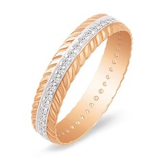 Кольцо обручальное из красного золота с фианитом р. 16,5 585Gold 601007729