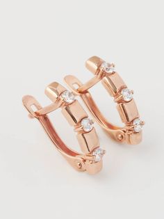 Серьги из латуни SHINE & BEAUTY 34814221ф, фианит