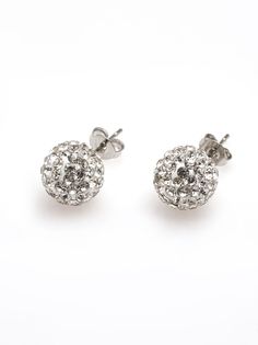 Серьги пусеты из латуни SHINE & BEAUTY S00045, кристалл