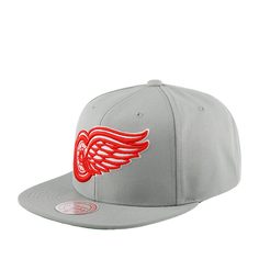 Бейсболка унисекс MITCHELL NESS 6HSSDX22015-DRWGREY Detroit Red Wings NHL серая, one size Mitchell&Ness