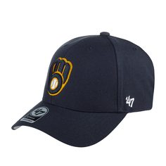 Бейсболка унисекс 47 BRAND B-MVP13WBV Milwaukee Brewers MLB темно-синяя, one size