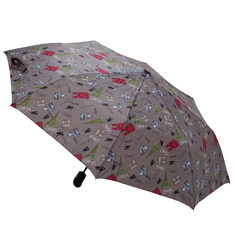 Зонт складной женский полуавтоматический Zemsa 102136 ZM серый