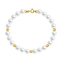 Браслет из желтого золота р. Diamant 53-350-02262-1, жемчуг культивированный