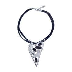 Колье из бижутерного сплава и искусственной кожи 55 см Moon Paris ML-24.03-0051, кристалл