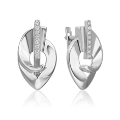 Серьги из серебра PLATINA jewelry 02-5086, фианит