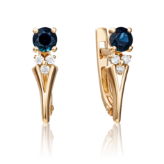 Серьги из золота PLATINA jewelry 02-0439, сапфир