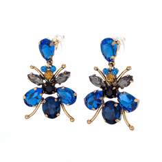 Серьги подвески из бижутерного сплава Moon Paris ML-24.03-023, кристалл