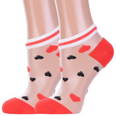 Комплект носков женских Hobby Line 2-нжсту2558-01 красных 36-40, 2 пары