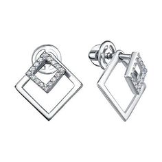 Серьги из серебра ЮТЛАЙН С-7539, фианит
