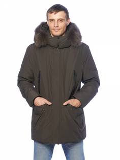 Зимняя куртка мужская Clasna 3577 коричневая 52 RU