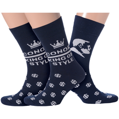 Комплект носков мужских MoscowSocksClub msk3-М19 синих 25, 3 пары