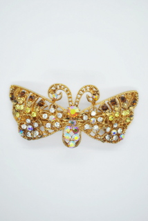 Заколка-автомат женская Fashion Jewelry Color Butterfly золотой/желтый микс