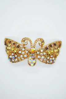Заколка-автомат женская Fashion Jewelry Color Butterfly золотой/желтый микс