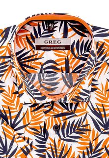 Рубашка мужская Greg 153/109/3031/Z/1 оранжевая 40