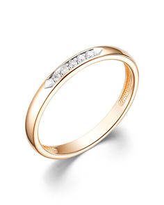 Кольцо обручальное из золота р.16 Dewi 6010001, бриллиант