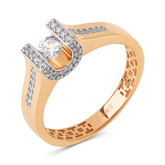 Кольцо из золота р.19 DINASTIA.GOLD 903361, фианит