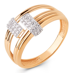 Кольцо из золота р.17,5 DINASTIA.GOLD 02674, фианит