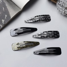 Заколка клик-клак NoBrand 9709061-2p черная, 10 шт