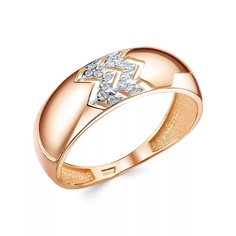 Кольцо из красного золота р. 19,5 585Gold 301012580, фианит