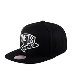 Бейсболка унисекс MITCHELL NESS 6HSSMM19495-BNEBLCK Brooklyn Nets NBA черная, one size Mitchell&Ness
