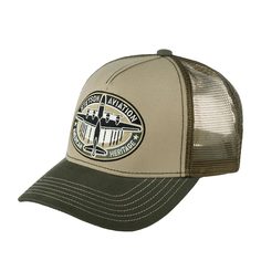 Бейсболка унисекс Stetson 7761107 TRUCKER CAP AVIATION бежевая / зеленая, one size