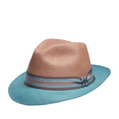 Шляпа унисекс Stetson 1238406 TRILBY PANAMA бежевая / голубая, р. 61