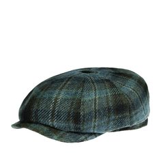 Кепка восьмиклинка унисекс Stetson 6840330 HATTERAS WOOL CHECK синяя / черная, р. 61