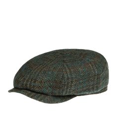 Кепка восьмиклинка унисекс Stetson 6840511 HATTERAS HARRIS TWEED синяя / зеленая, р. 55