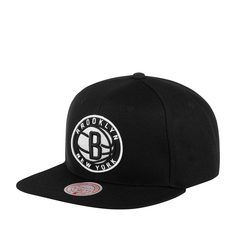 Бейсболка унисекс MITCHELL NESS HHSS3256-BNEYYPPPBLCK Brooklyn Nets NBA черная, one size Mitchell&Ness