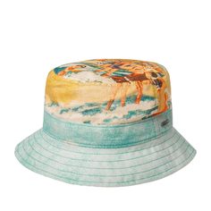 Панама унисекс Stetson 1813903 BUCKET BEACH голубая / коричневая, р. 57