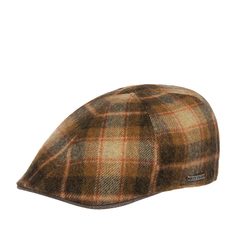 Кепка уточка унисекс Stetson 6610312 TEXAS LAMBSWOOL CHECK коричневая / бежевая, р. 59