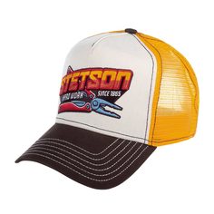 Бейсболка унисекс Stetson 7751188 TRUCKER CAP HARD WORK коричневая / белая, one size