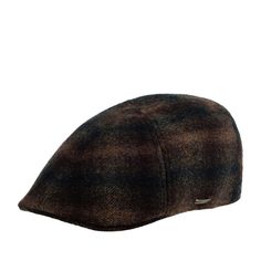 Кепка уточка унисекс Stetson 6610316 TEXAS WOOL CHECK серая / коричневая, р. 59