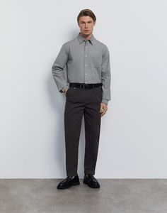 Рубашка мужская Gloria Jeans BWT001660 светло-серый XS/176