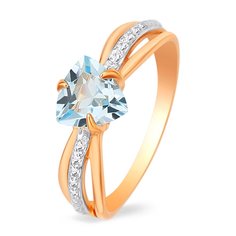 Кольцо из красного золота р. 15 585Gold 201013490, топаз/фианит