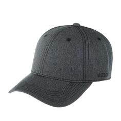 Бейсболка унисекс STETSON 7721141 BASEBALL CAP COTTON MELANGE темно-серая one size