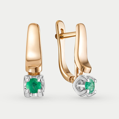 Серьги из красного золота VESNA 21769-151-11-00, изумруд
