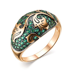 Кольцо из золота р.18 Dewi 212010062, изумруд