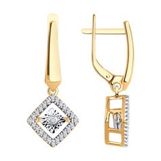 Серьги из комбинированного золота Diamant 51-221-02620-1, бриллиант