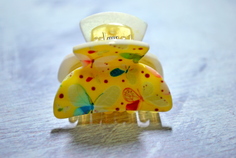Заколка-краб женская Fashion Jewelry ColorButterfly желтая, 1 шт