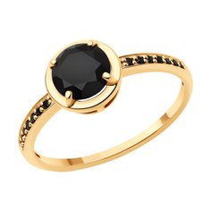 Кольцо из красного золота р. 17,5 SOKOLOV 716379, шпинель/агат