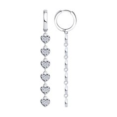 Серьги из серебра SOKOLOV 94026866, фианит