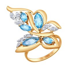 Кольцо из красного золота р. 17 SOKOLOV 714771, фианит/топаз